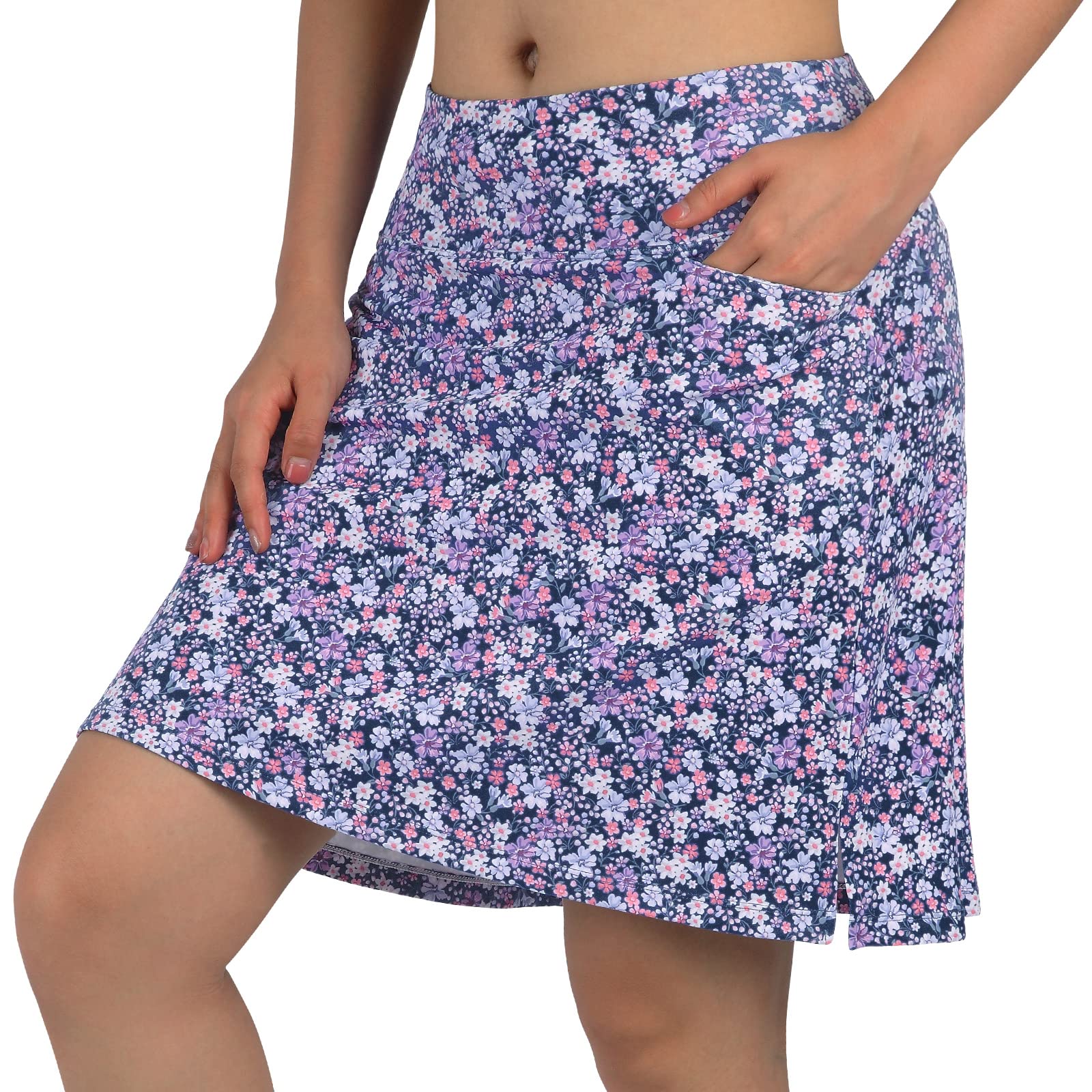 beroy Skorts Skirts for Women,20" Knee Length Skirted for Women,Athletic Skirt with Shorts