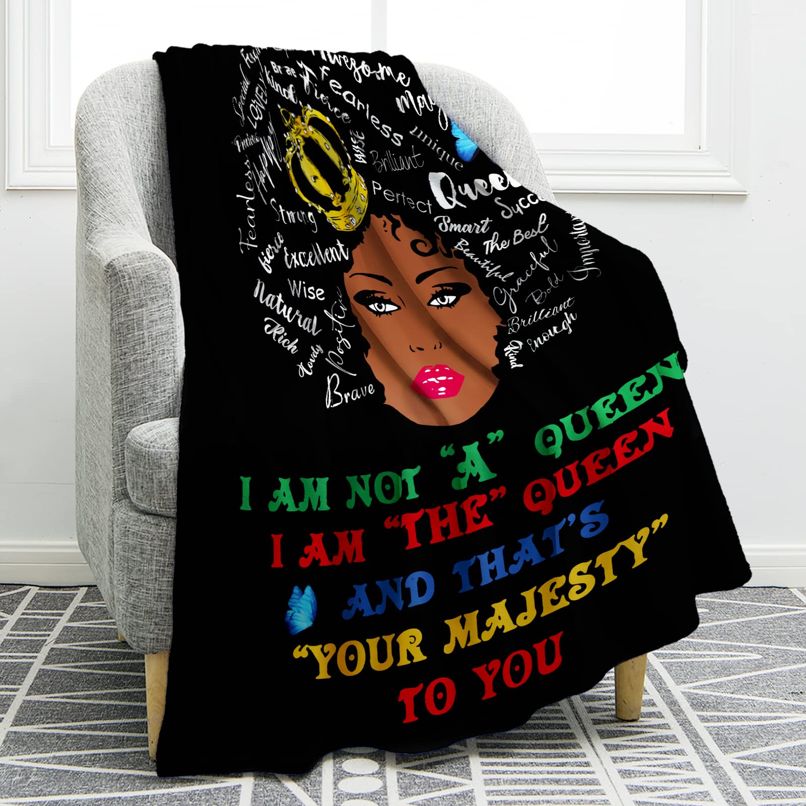 Personalized I Am God's Masterpiece Hooded Blanket African Women DT02