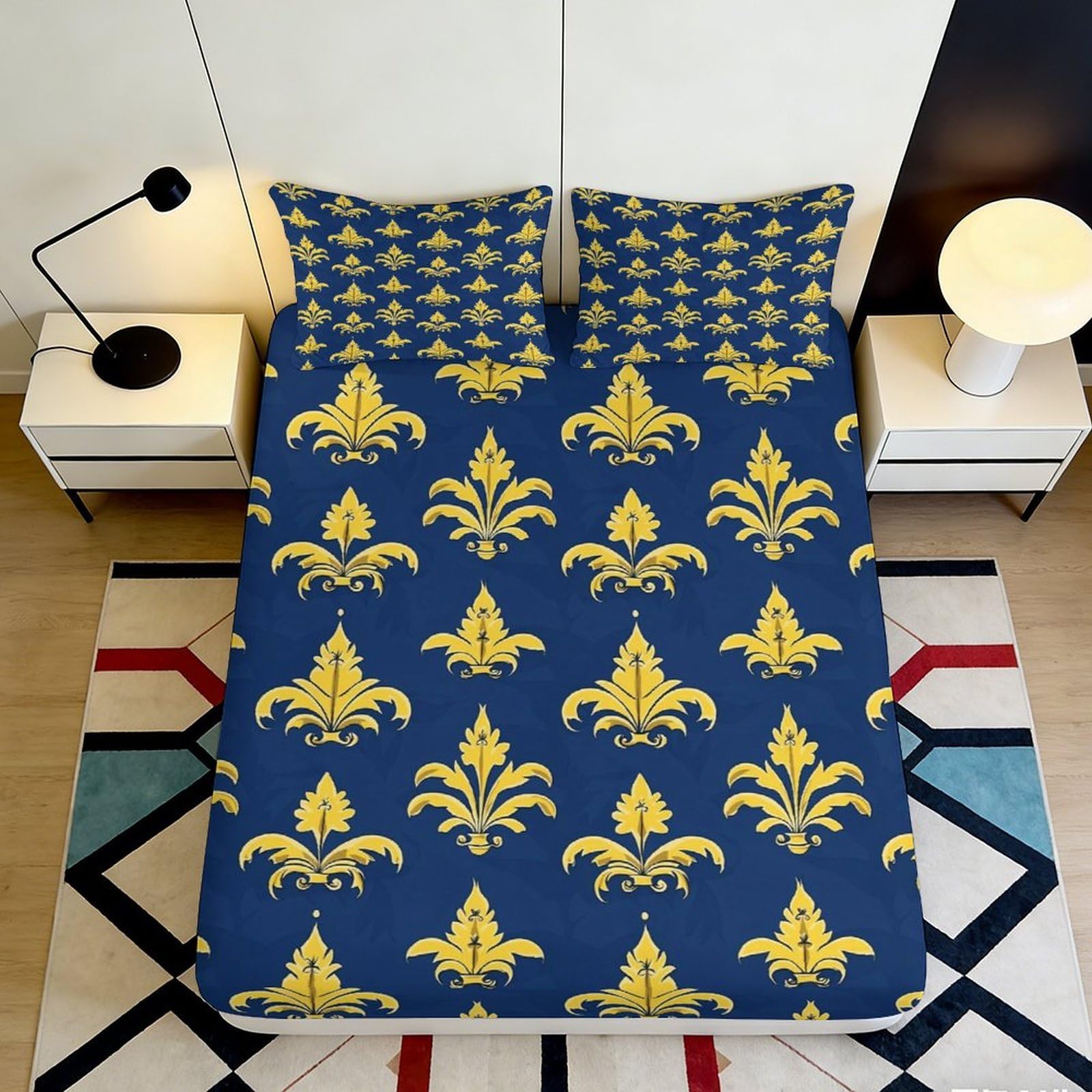 3D Printed Forest Squirrel Music Fitted Sheet Microfiber Deep Pocket Home Bedding Animal Mattress Fitted Cover Non-Slip Washable 180x200x25cm