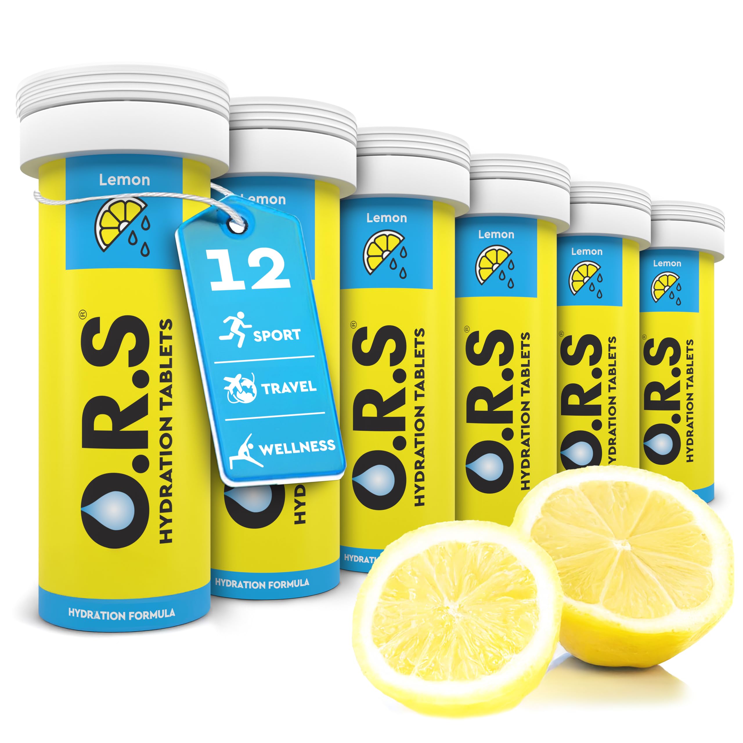 Hydration Tablets with Electrolytes, Vegan, Gluten and Lactose Free Formula – Soluble Sports Hydration with Natural Lemon Flavour, 72 Count