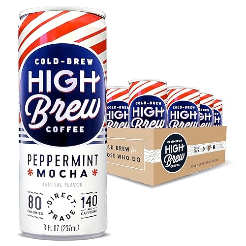 High Brew Coffee, Café frío de menta, moca de menta, 8 onzas líquidas, listo para beber