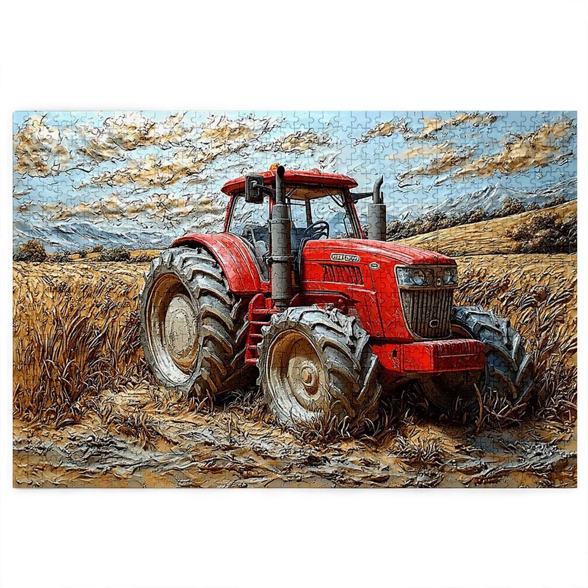 Puzzle 3000 elementów, traktor, krajobraz, 3000 części, drewniane puzzle dla dorosłych, trudna łamigłówka, gra logiczna dla całej rodziny, drewniane puzzle do dekoracji salonu, prezenty, B-24