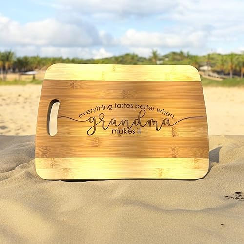 Miniatura 5 de Bambú - Todo sabe mejor cuando la abuela lo hace tabla de cortar de 14 x 9.5 x 5 pulgadas