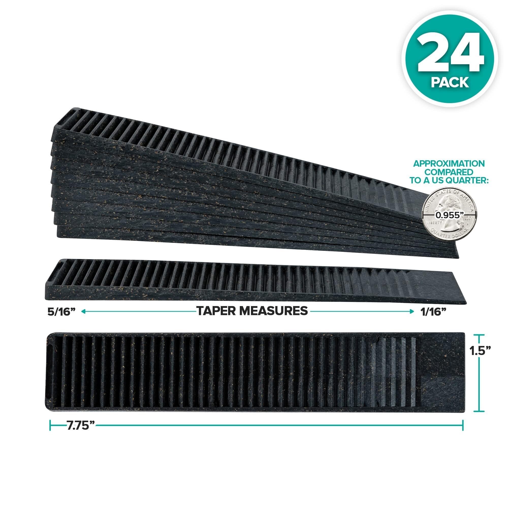 Cales composites de nivellement, lot de 24, imputrescibles, prédécoupées