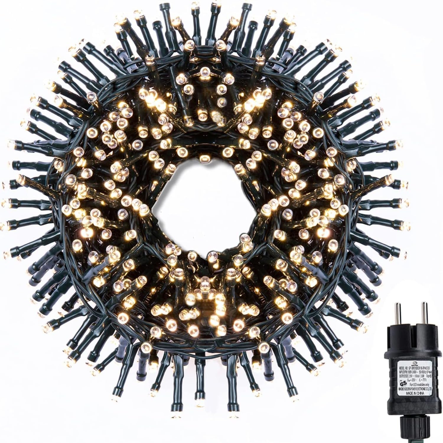 capojas Led Cluster Lichterkette warmweiß weihnachtsbaum deko Strombetrieb Deko für Innen Außen Garten Hochzeit weihnachtsdeko (Warmweiß, 750LED 15M Lang+5M Zuleitung)