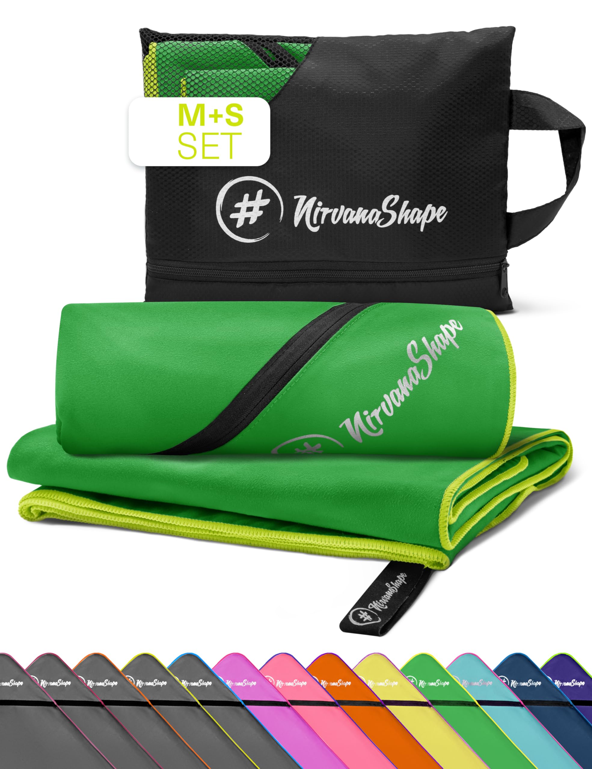 NirvanaShape Toalla de Microfibra 60 x 40 cm, Toalla de Viaje Ligera y compacta - Toalla de Microfibra para Viajes, Vacaciones, Fitness - sin Bolsillo en la Esquina ni Bolsa de Embalaje — view 59
