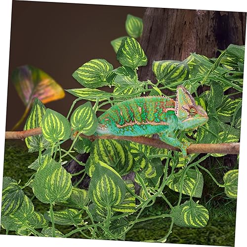 Miniatura 4 de Angoily 3 piezas de plantas de paisajismo de plástico para llevar, contenedores trepadores, terrario, plantas, reptiles, hojas de terrario,