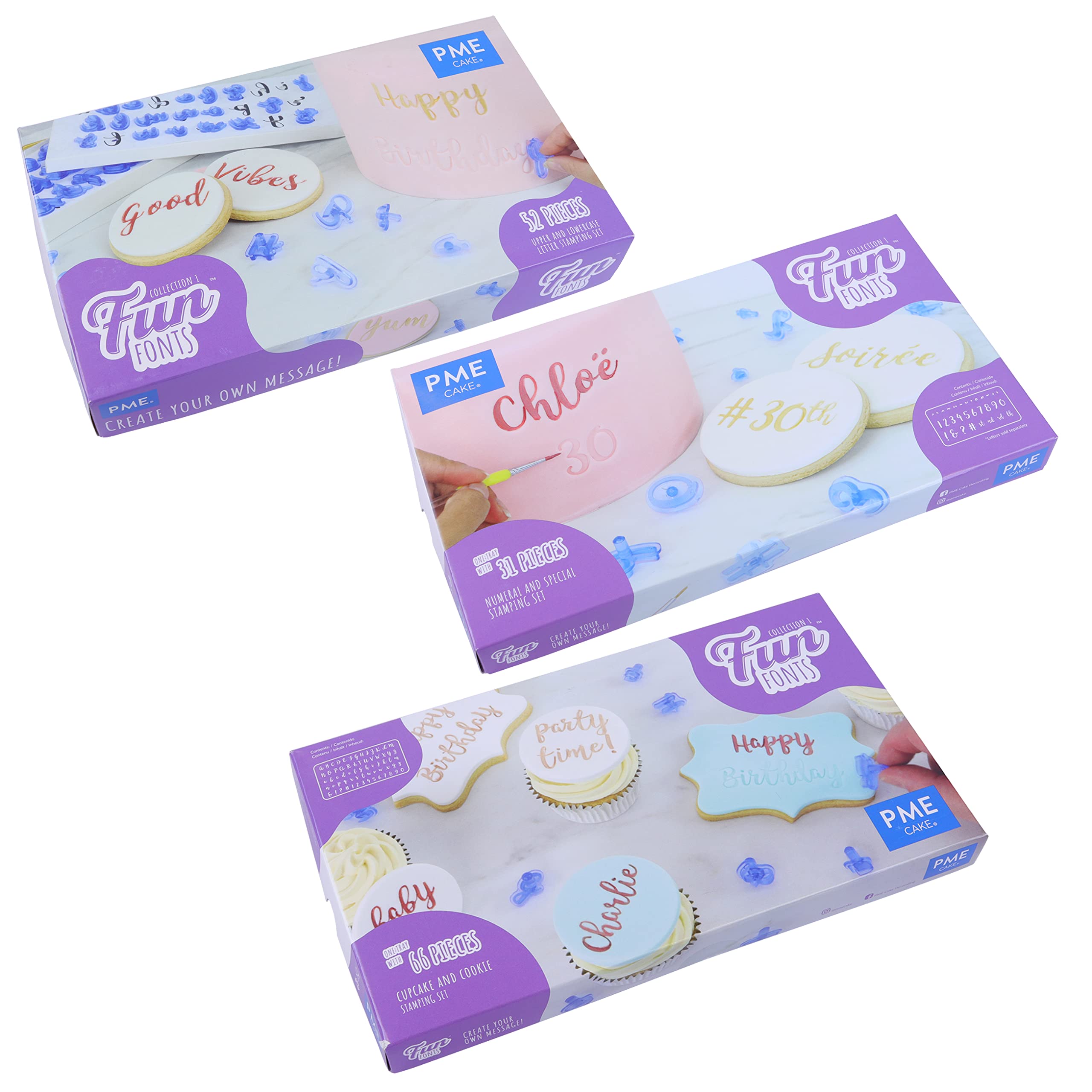 PMEFF52_FF53_FF54 Fun Fonts Collection 1, Set of 3, Plastic