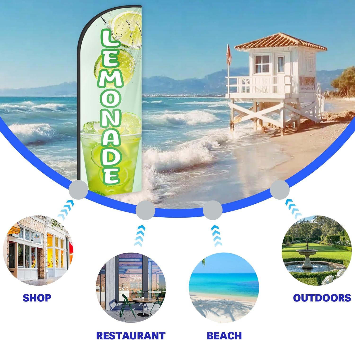 Lemonade Feather Flag for Business Advertising 6 FT Swooper Flag for Storefronts Retailers Shops Food Trucks Events and Fairs (Flagpole Not Included) - Image 3