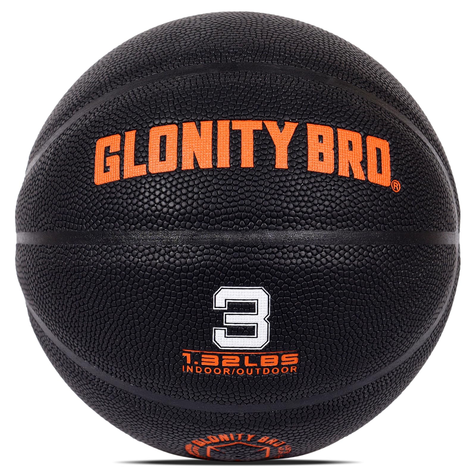 Gewichteter Trainings-Basketball, 56,4 cm, Größe 3, schwarz, kleiner, schwerer Trainingsball, langlebig und verschleißfest, Dribbling-Trainer für drinnen und draußen