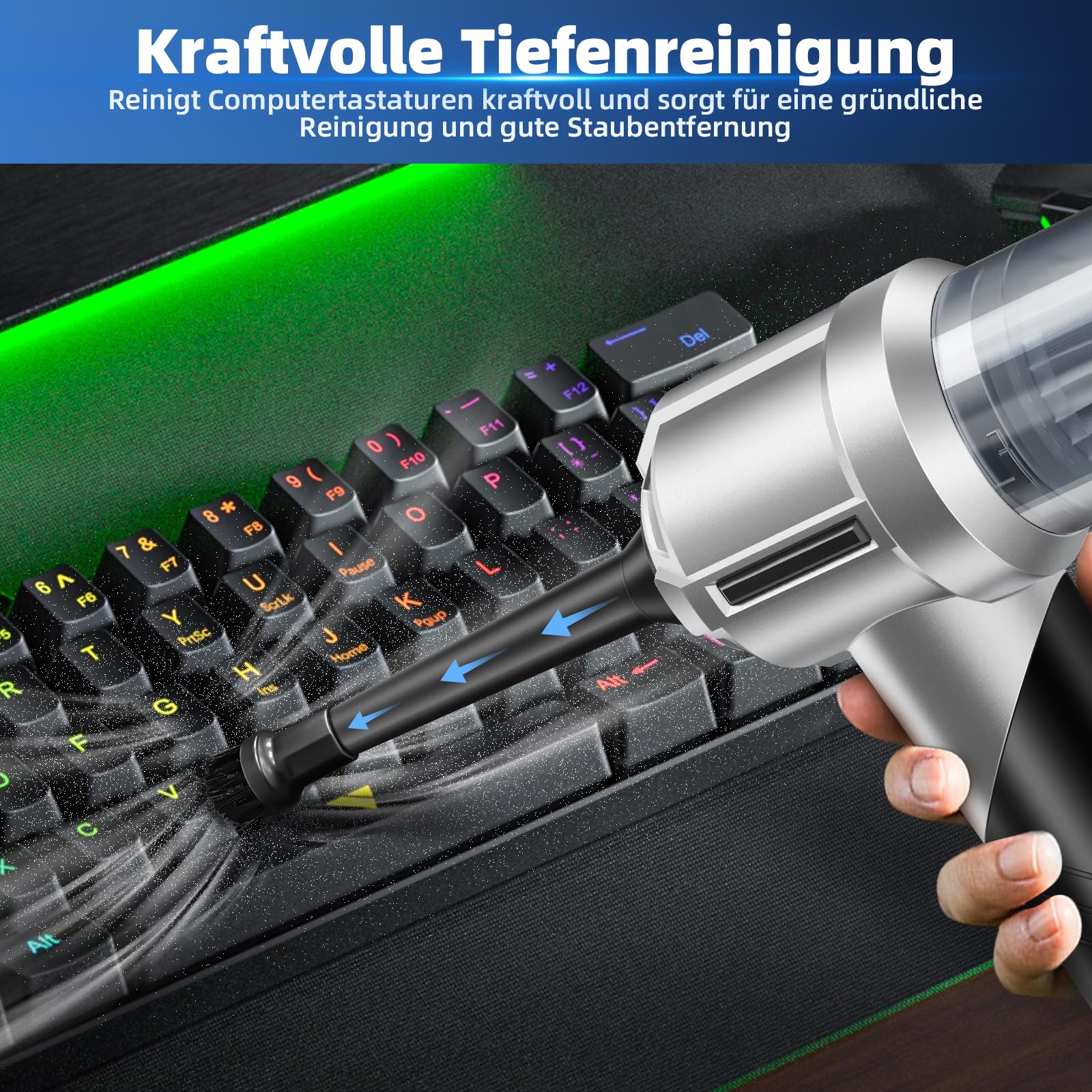 Aspirabriciole Senza Fili 18000Pa - Potente E Portatile Per Auto E Casa - Foto 8