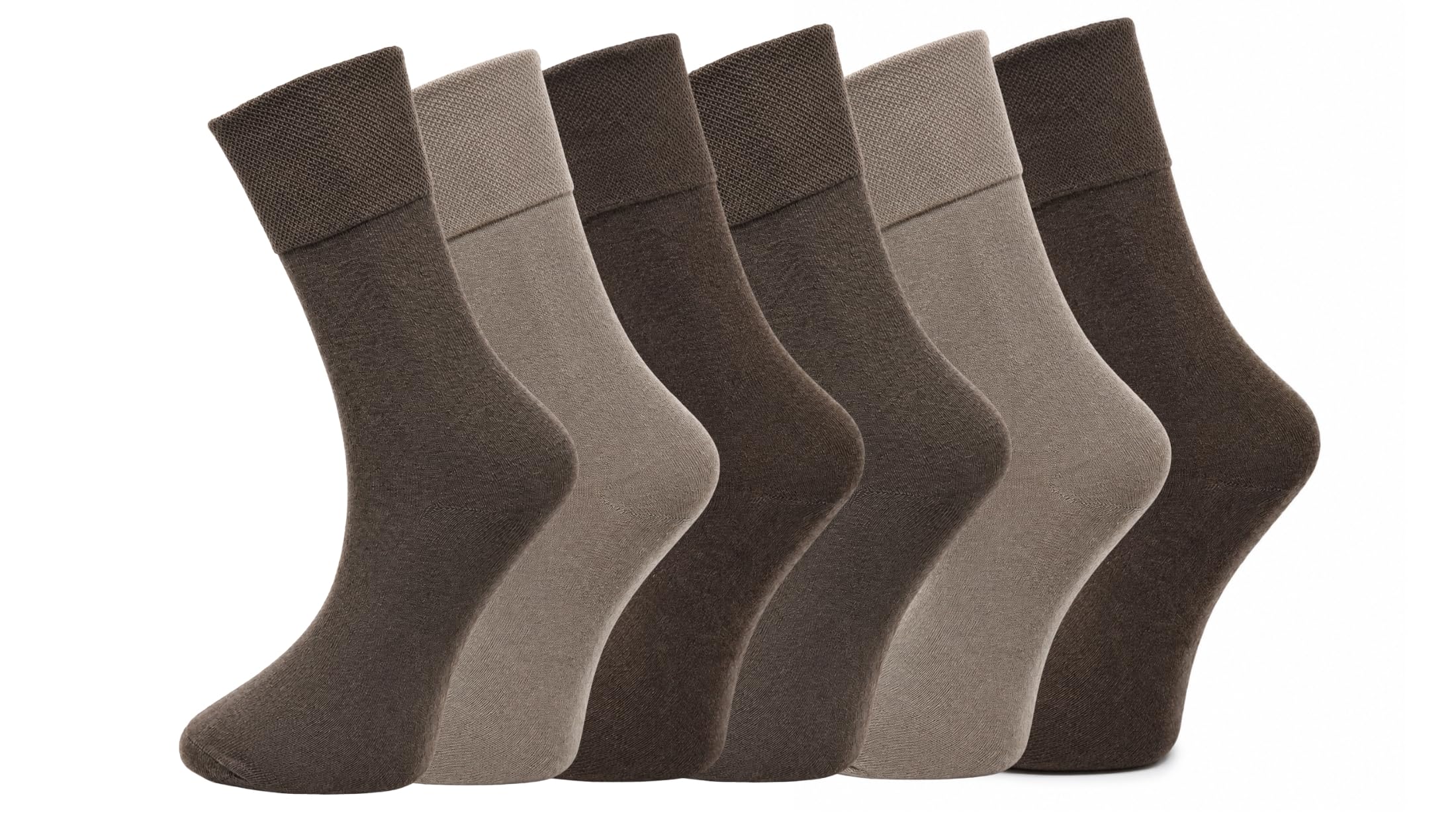 ARG 6 PAIRS WOMENS NON ELASTIC DIABETIC SOCKS LADIES EASY GRIP LOOSE SOFT TOP COTTON SOCK FOR SWOLLEN FEED ODEMA FRIENDLY UK 4-8 (Cotton, Nude)