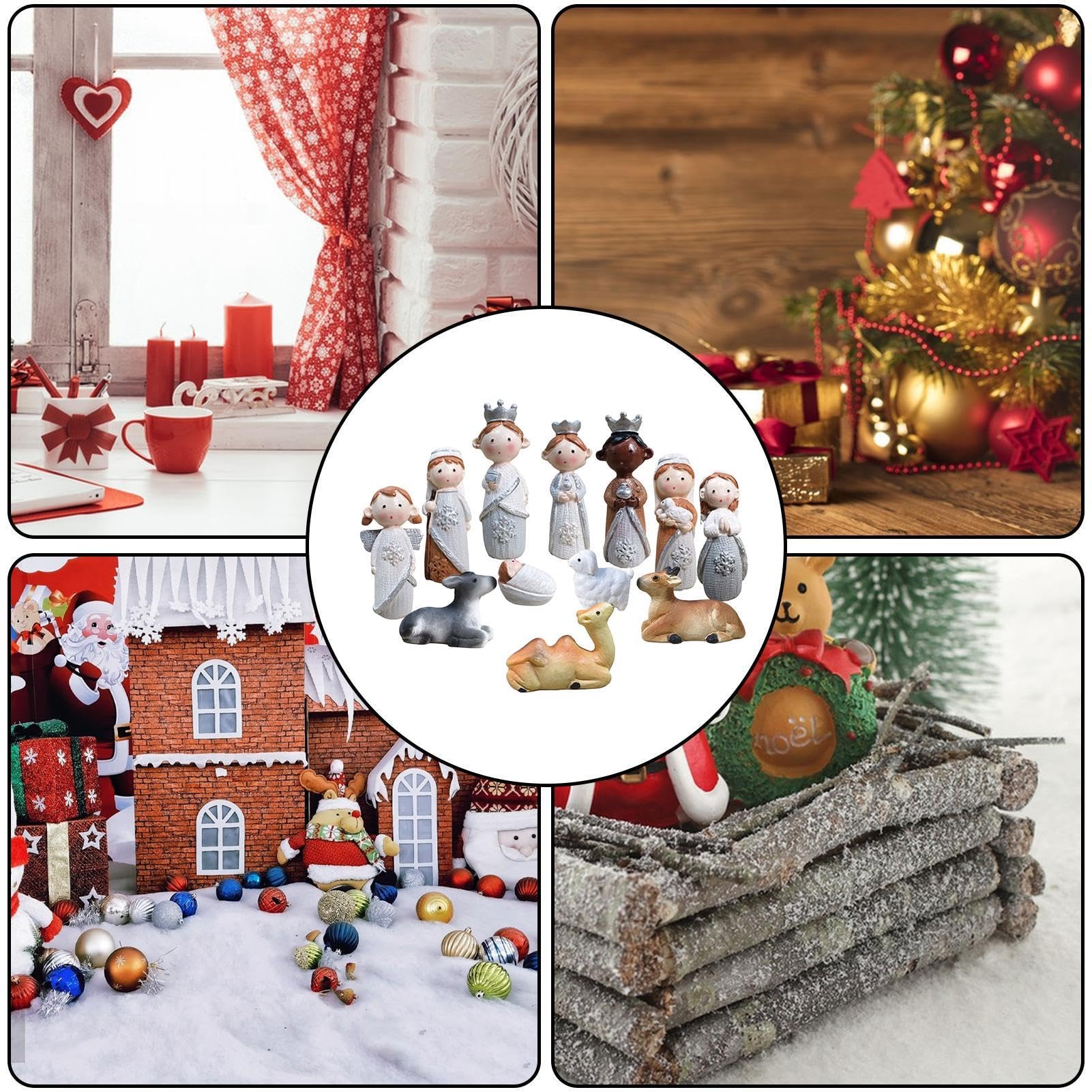 Kaxenig Crèche De Noël 12 Pièces - Figurine Nativité Résine Décoration Maison Et Jardin Crèche De Noël Artisanale Pour Collection Kaxenig Crèche De Noël 12 Pièces - Figurine Nativité Résine Décoration Maison Et Jardin Crèche De Noël Artisanale Pour Collection