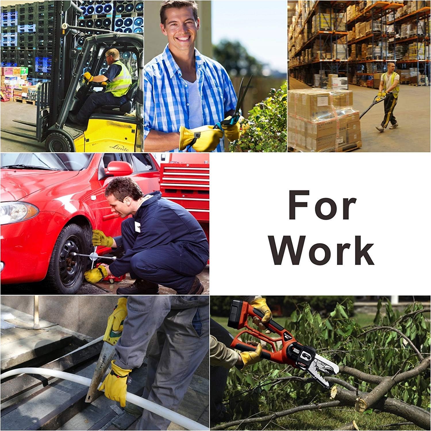 Leather Work Gloves, with Adjustable Wrist, For Yard Work, Gardening, Farm, Warehouse, Construction, Motorcycle, Men & Women XXL 1 Pair - Image 5