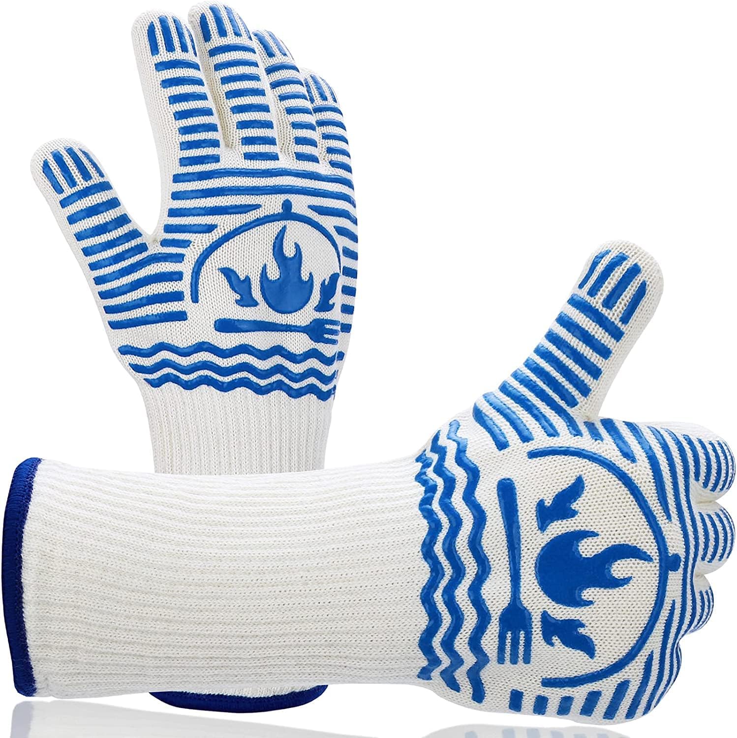 QUWIN BBQ Gloves, Oven Gloves 1472℉ Extreme Heat Resistant