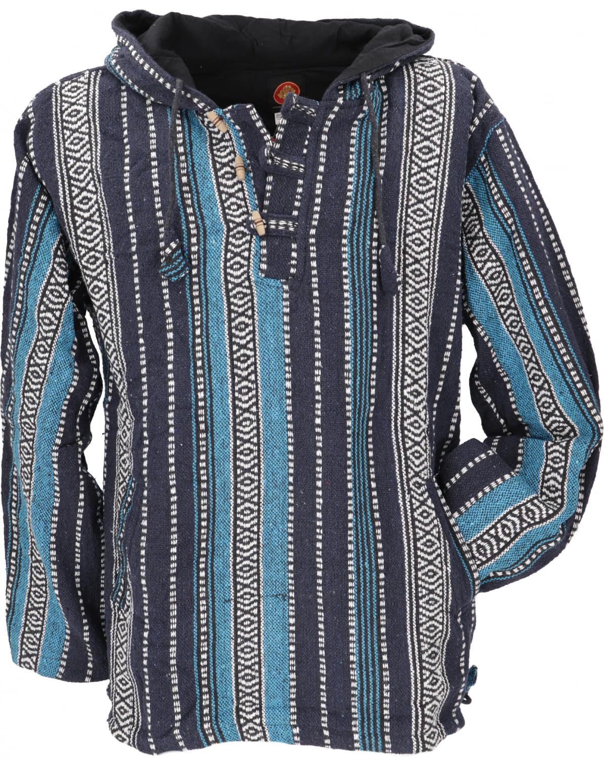 GURU SHOP Goa bluza z kapturem, styl Baja, męska bluza z kapturem, bawełna, bluzy i bluzy z kapturem, odzież alternatywna