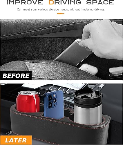 Miniatura 5 de Portavasos para automóvil, accesorios de automóvil, portavasos de automóvil, relleno de huecos para asiento de automóvil con soporte para tazas,