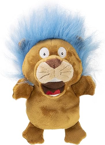 goDog Crazy Hairs Lion Silent Squeak - Juguete de peluche para perro, tecnología Chew Guard, color bronceado, grande disponible en Yaxa Peru