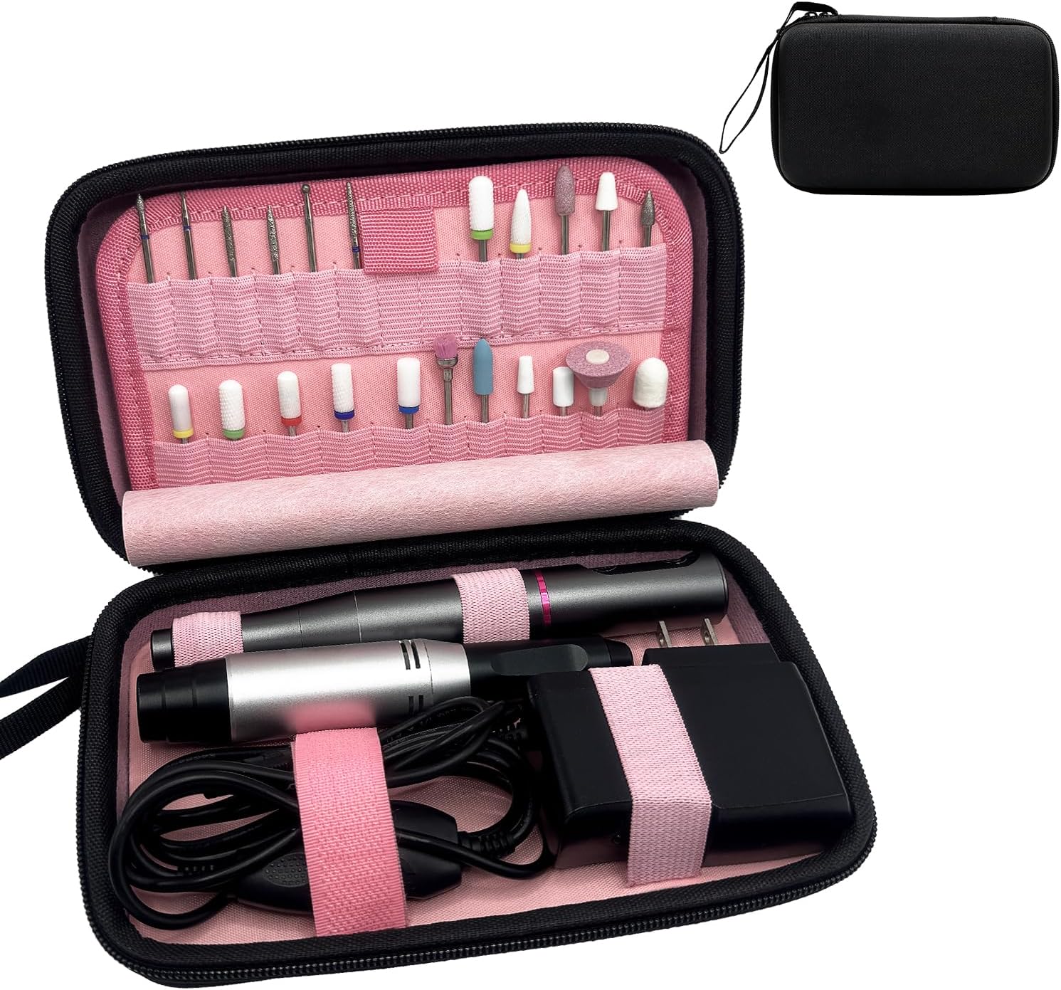 Nail Drill Bits Holder, (ONLY CASE) Nail Drill Kit Organizer Storage Case,Waterproof and Dustproof Portable Organizer Bag, Efile Nail Bits Displayer Organizer Container, for Manicure Tools Nail Drill Bits Holder, (ONLY CASE) Nail Drill Kit Organizer Storage Case,Waterproof and Dustproof Portable Organizer Bag, Efile Nail Bits Displayer Organizer Container, for Manicure Tools
