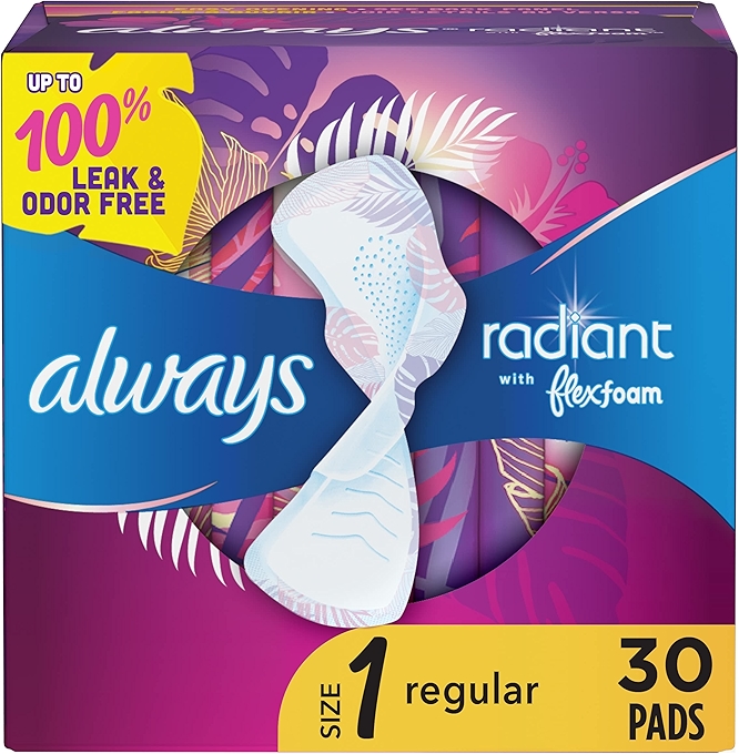 Always Radiant FlexFoam Pads with Wings - Regular Absorbency