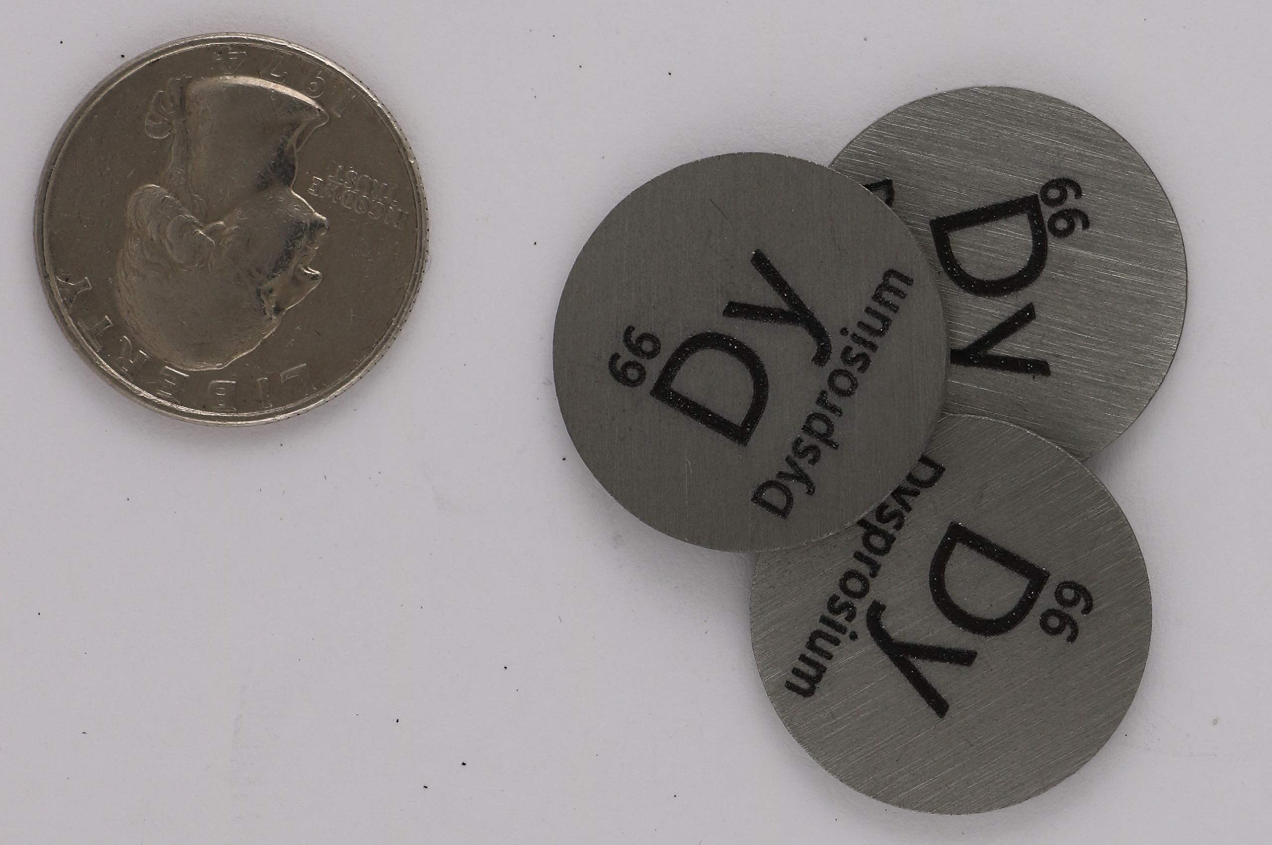 Discos de metal Dysprosium (Dy) de 24,26 mm, 99,9% puro, para colección o experimentos