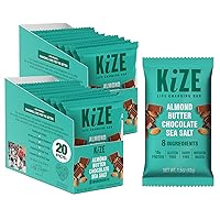 Vista 18 de KiZE Energy Bars - Barras energéticas de reemplazo de comidas con alto contenido de proteínas, a base de mantequilla de almendras, sin gluten, sin