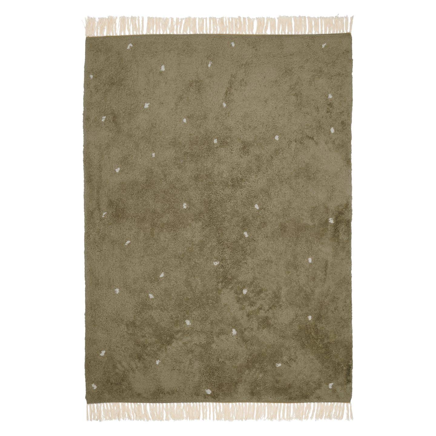 Little Dutch RU10110111 Pure Olive - Alfombra (170 x 120 cm), diseño de lunares, color verde