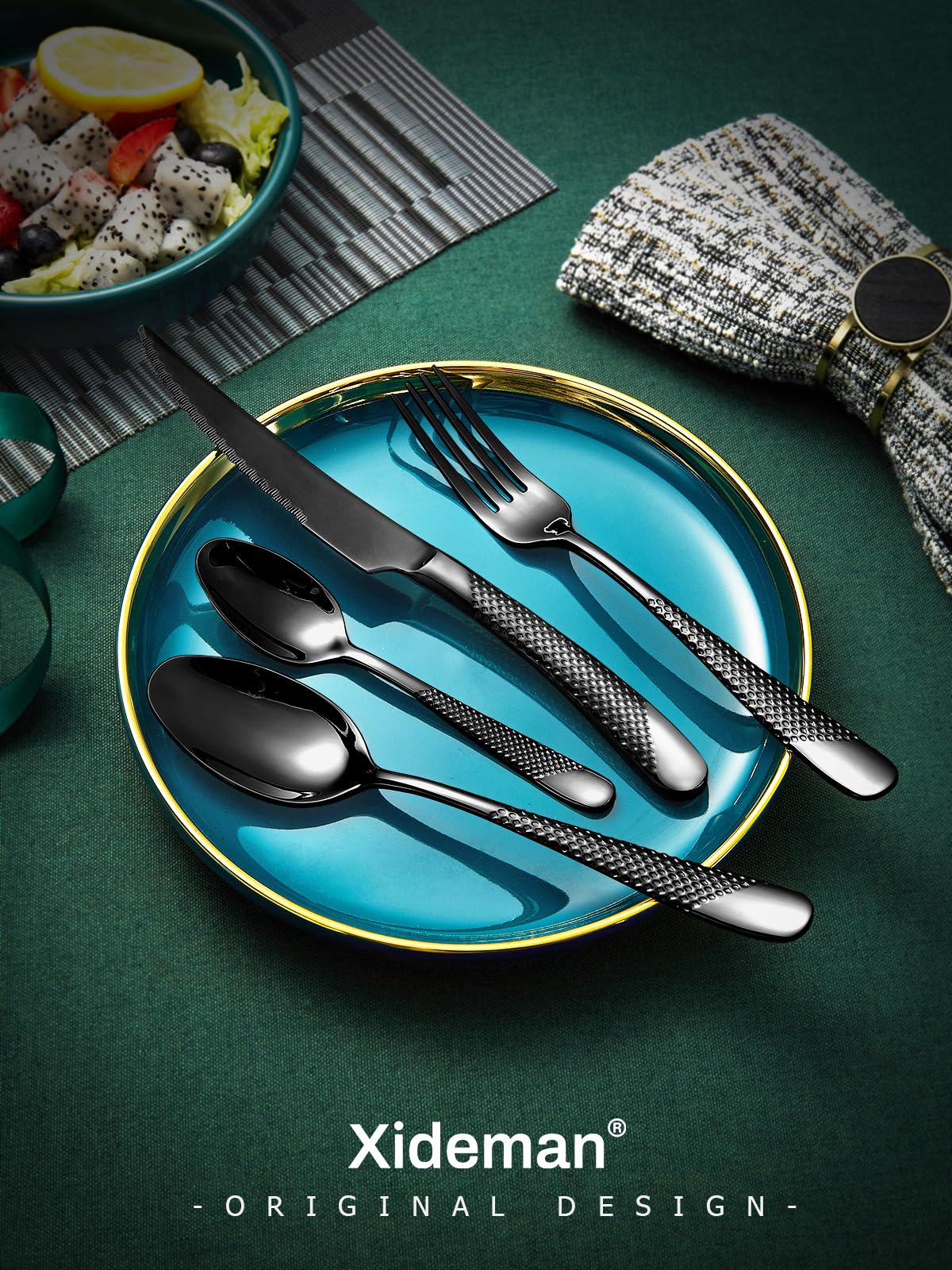 Premium Hammered 18/10 Stainless Steel Dinner Forks Set, 6-Piece — Amazon image 7