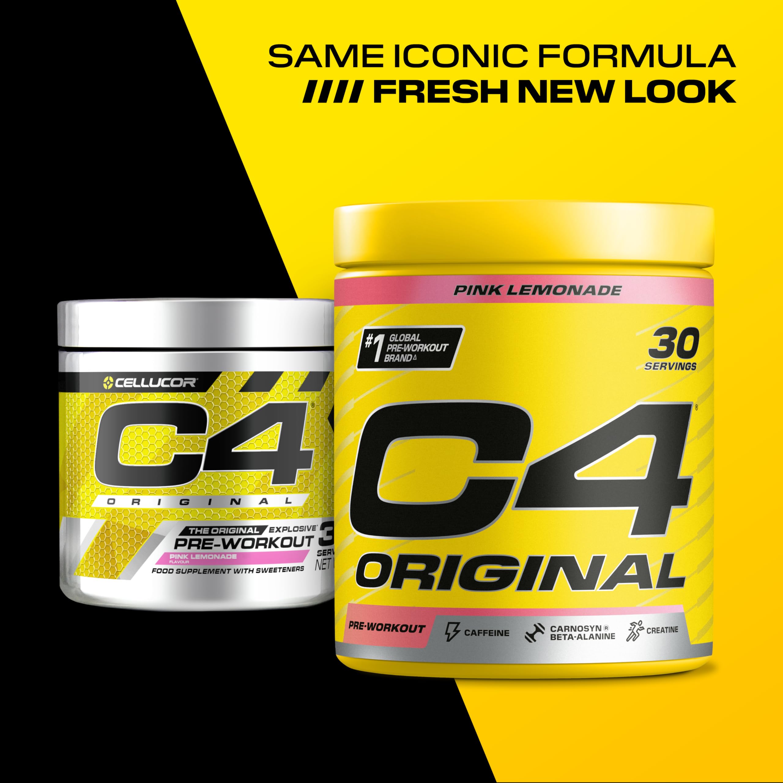 Cellucor C4 Original Pre Workout Powder Energy Drink For Men & Women - with Creatine, Caffeine, Nitric Oxide Booster, Citrulline & Beta Alanine - Pink Lemonade - 30 Servings (Packaging May Vary):