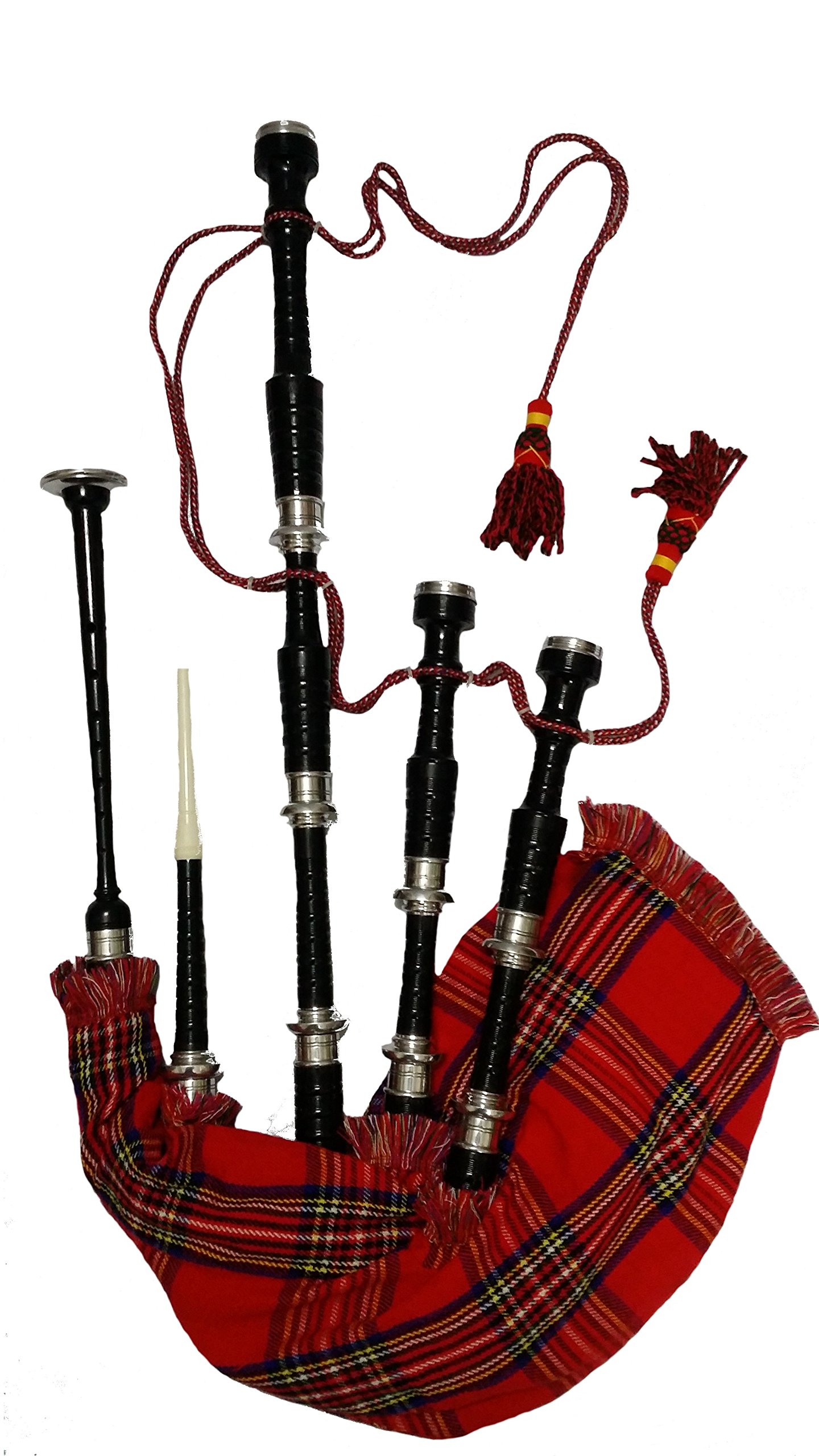 Tartan City Dudelsack, Palisander, Schwarz / Silber, C-Dur, Armee-Dudelsack