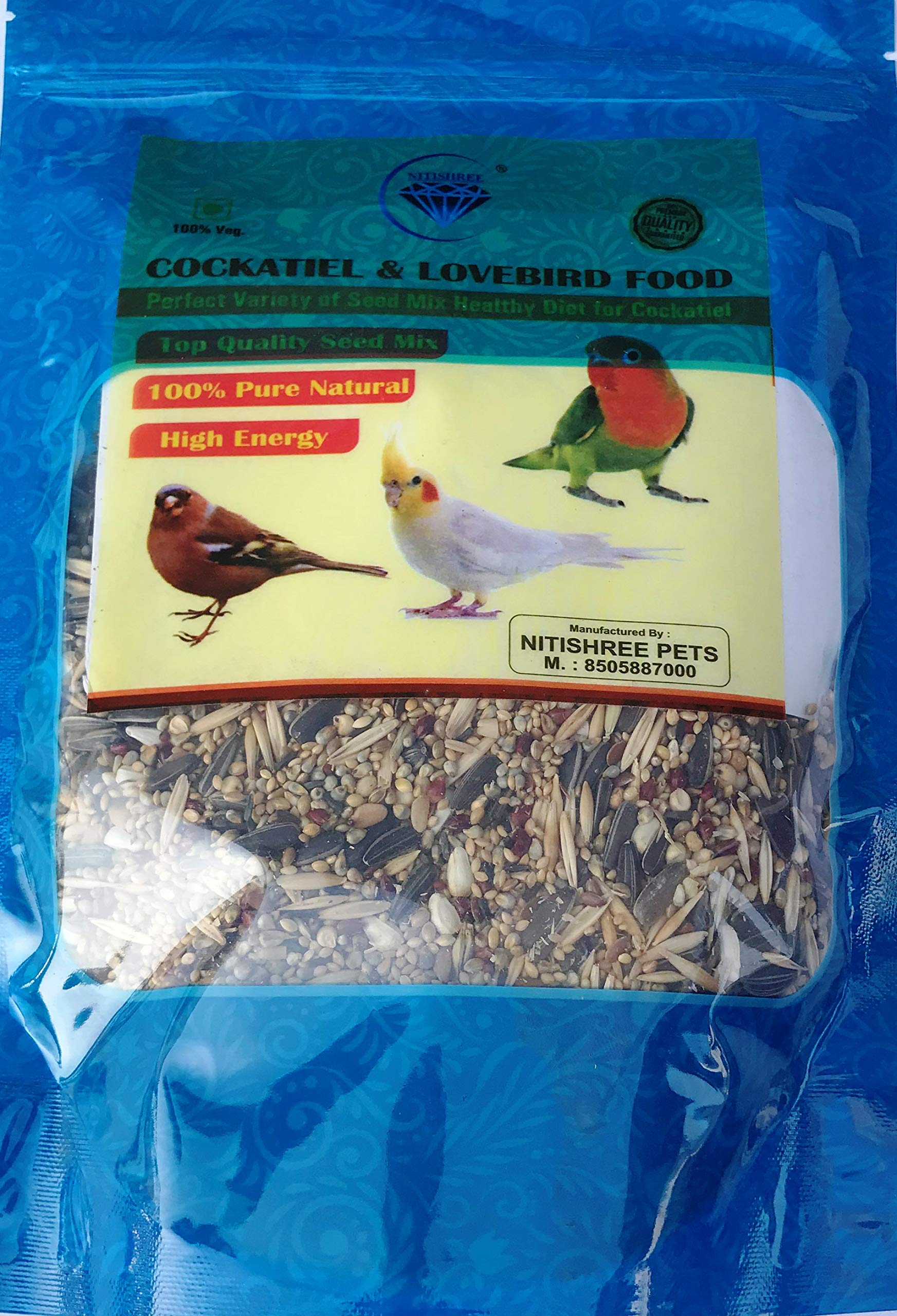 Nitishree® Premium Birds Food for Parrots, Conure, Cockatiel & Lovebird | Daily Birds Food Seed Mix-500gm (B08SRFMVNM) Amazon Price History, Amazon Price Tracker