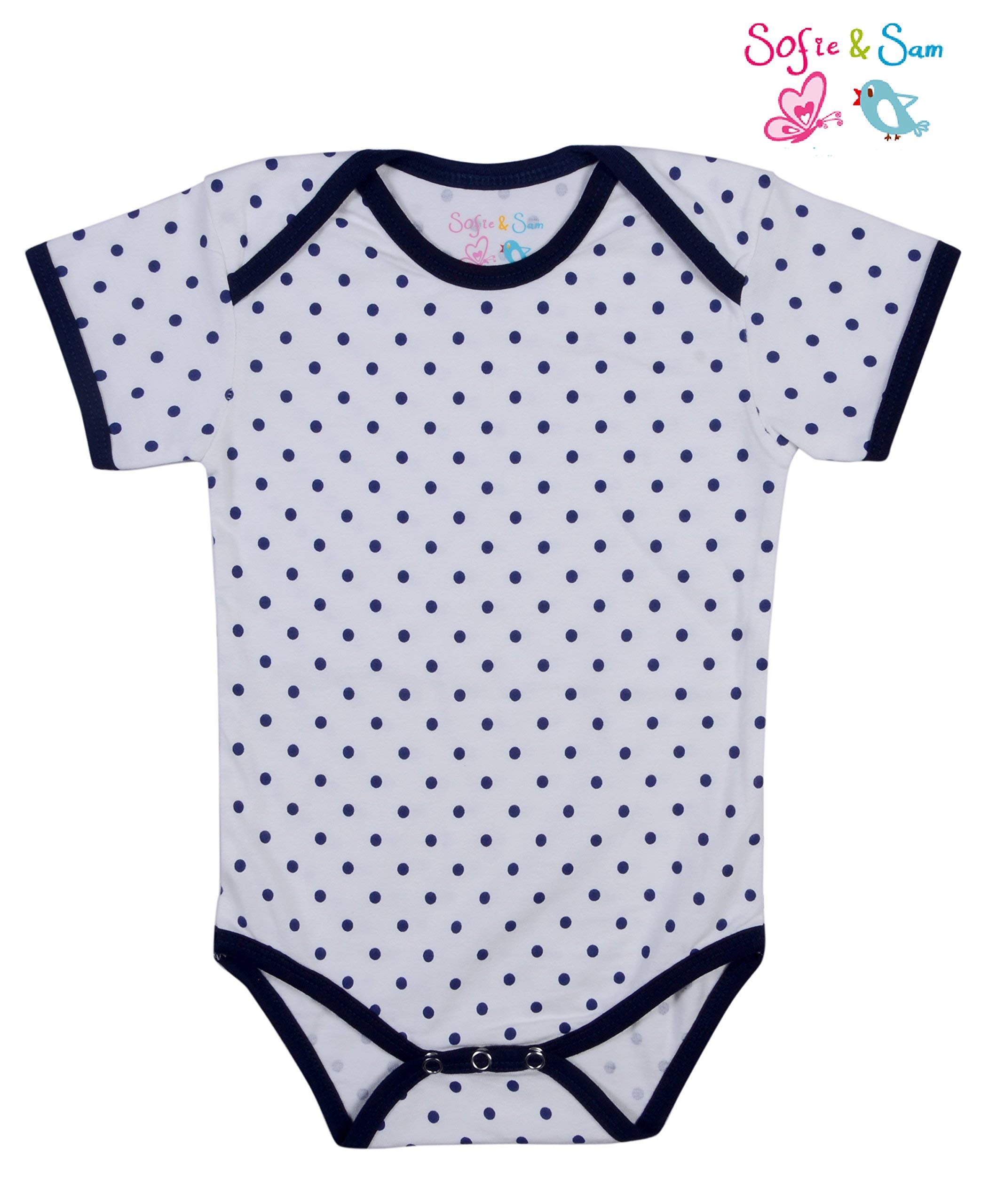 Sofie & Sam Baby Romper Half Sleeves Premium Cotton Pack of 3 - Star/Dianosour/Polka (9-12 Months) 2