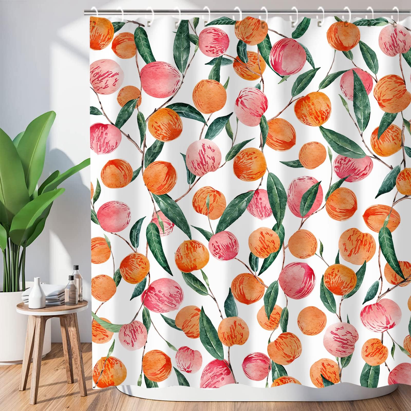Amazon.com: Decorative Peach Shower Curtain Waterproof Polyester Fabric ...