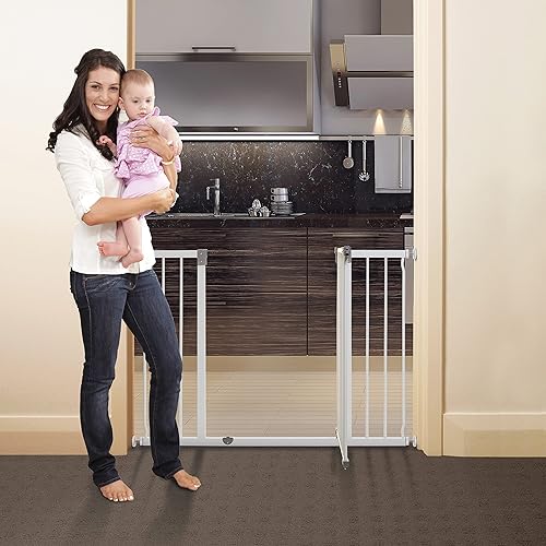 Miniatura 5 de Dreambaby Liberty - Juego de puerta de seguridad extra ancha para bebé, se adapta a aberturas de 39 a 52.5 pulgadas de ancho y 30 pulgadas de alto,