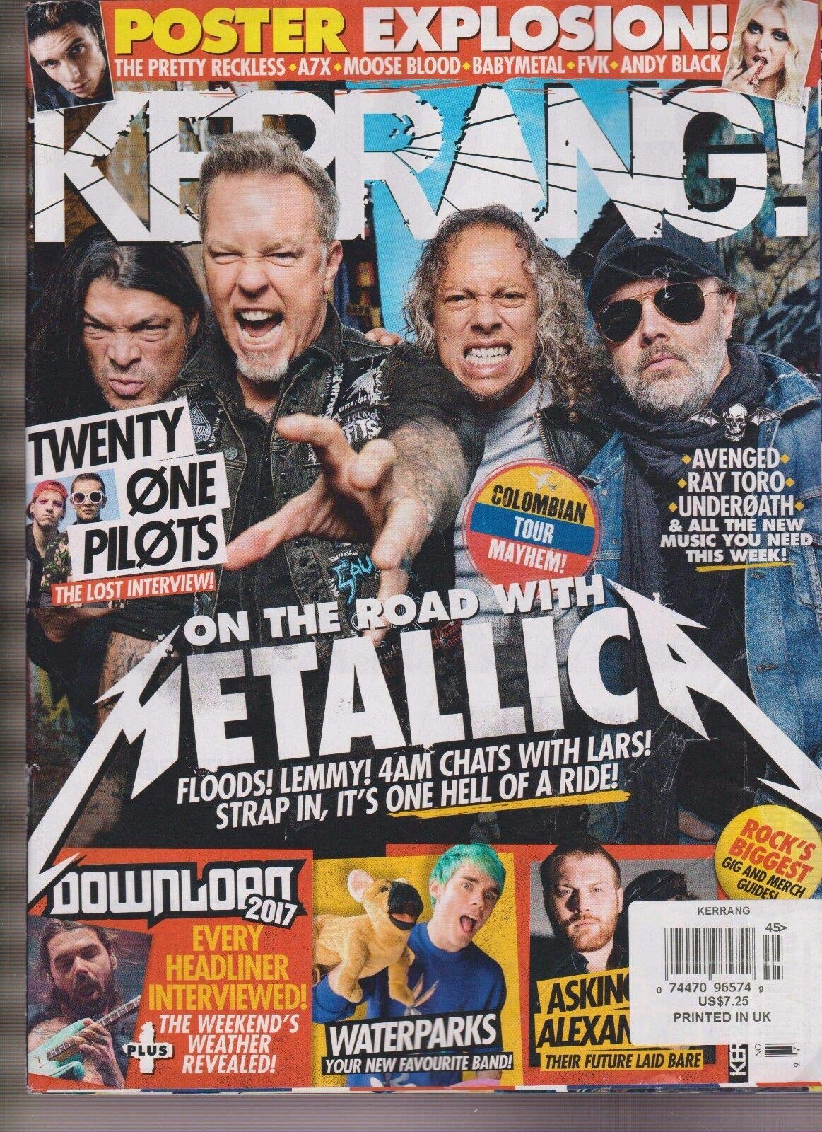KERRANG MAGAZINE #1645 NOV 2016, ON THE ROAD WITH METALLIC.