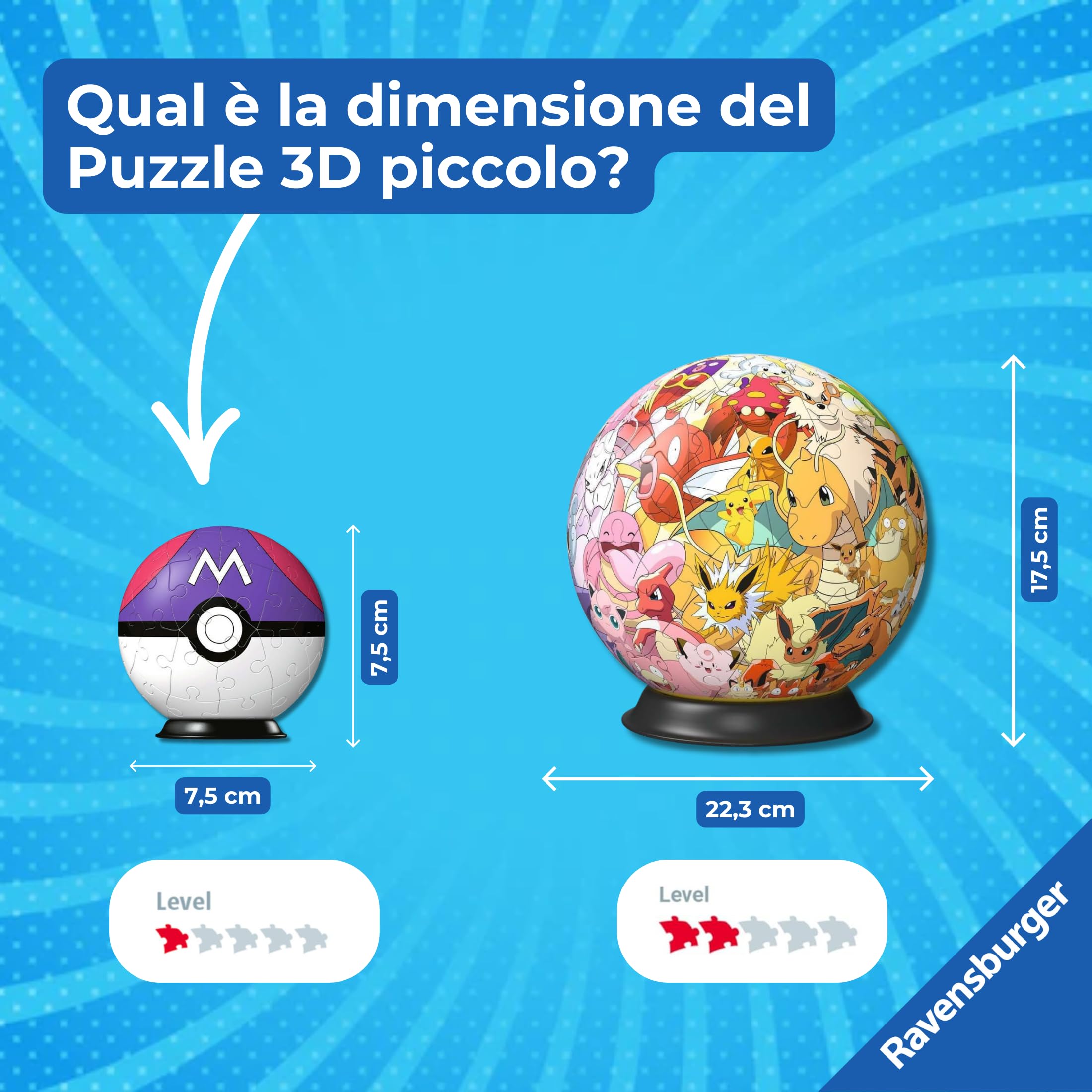 Ravensburger - Puzzle 3d Pokémon Masterball viola 54 pezzi, Puzzle 3d bambini 6 anni o più, Giochi bambini 6 anni, Collezione Pokemon, Giochi divertenti, Idee regalo