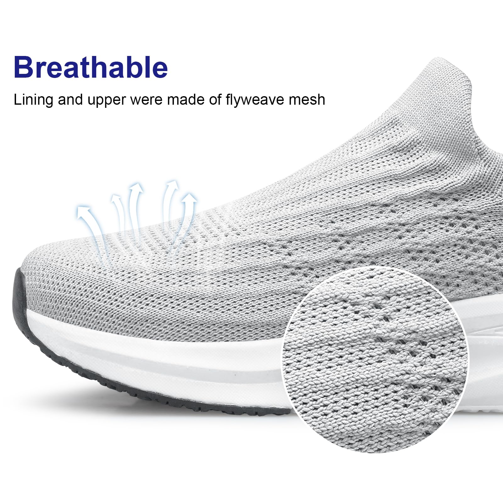 vibdiv Zapatos sin cordones para mujer, zapatos deportivos sin cordones, informales, cómodos
