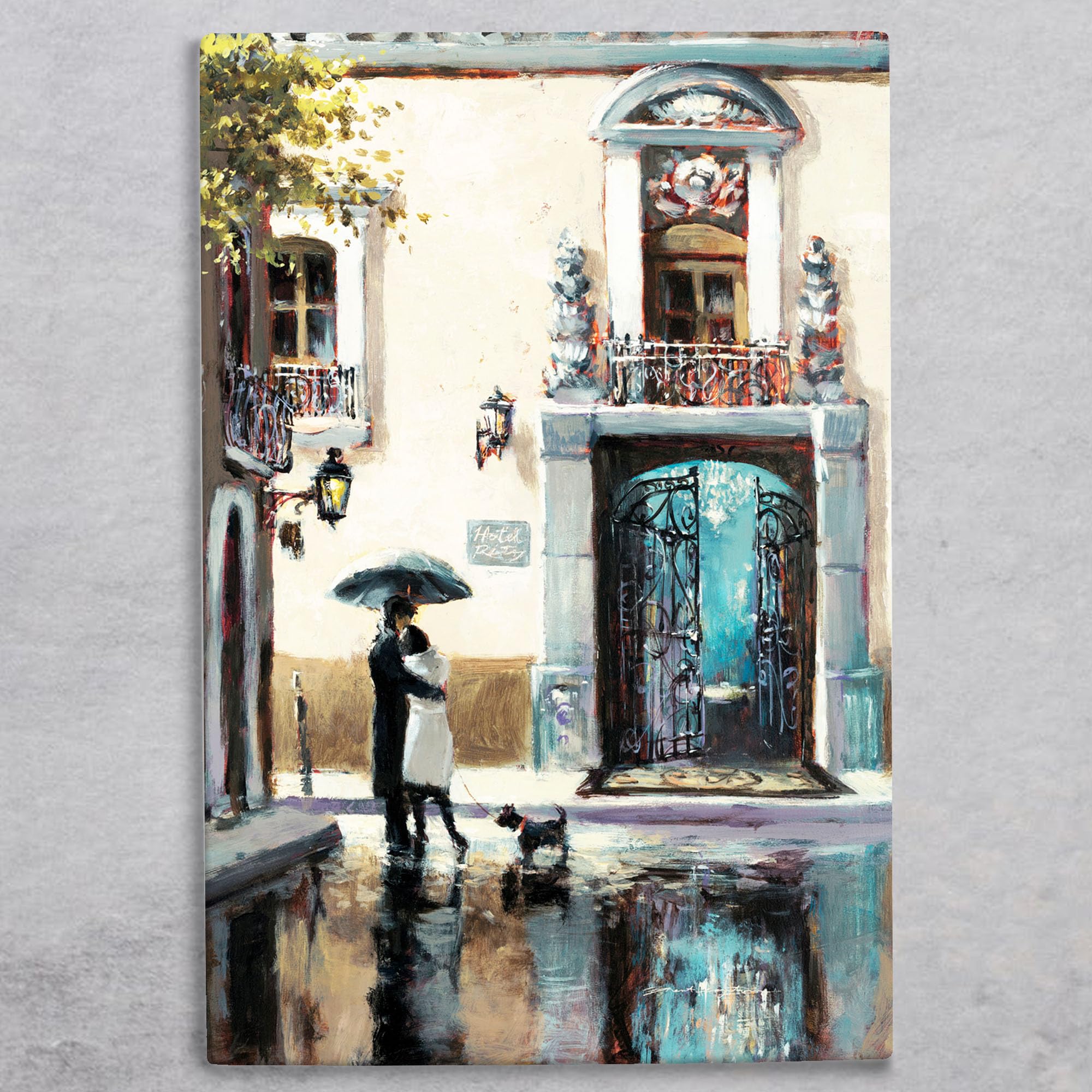 Global Designs Multilcoloured Boulevard Hotel Ceramic Tile Picture Plaque Sign Wall Art By Brent Heighton Paris Scene 30X20cm