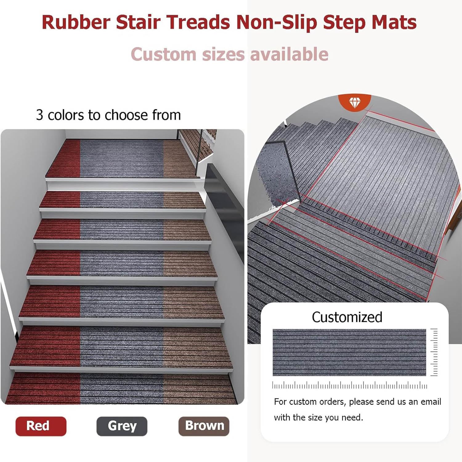 Gris,25x100cm,Lot de 4 Protection d'escalier,Tapis Escalier,Tapis Escalier Antidérapant,Marchette escalier Anti Derapant escalier,pour Enfants, Aîné, Appartement