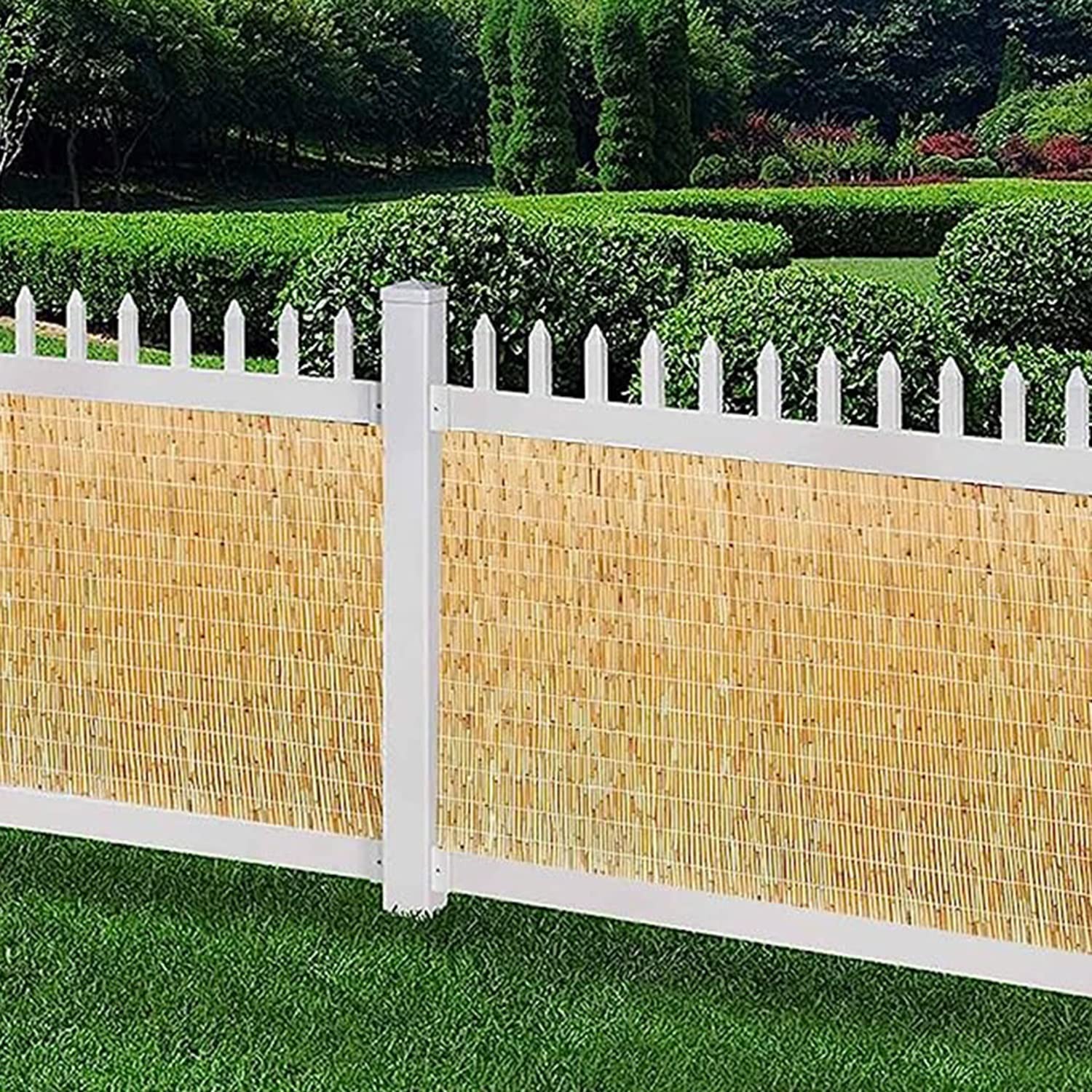 Bambusowe ogrodzenie do ogrodu balkonu patio na zewnątrz 70% blokada dekoracyjne rolki ogrodzeniowe 1,3 m x 5,2 m wysokiej jakości materiał łatwa instalacja i konserwacja