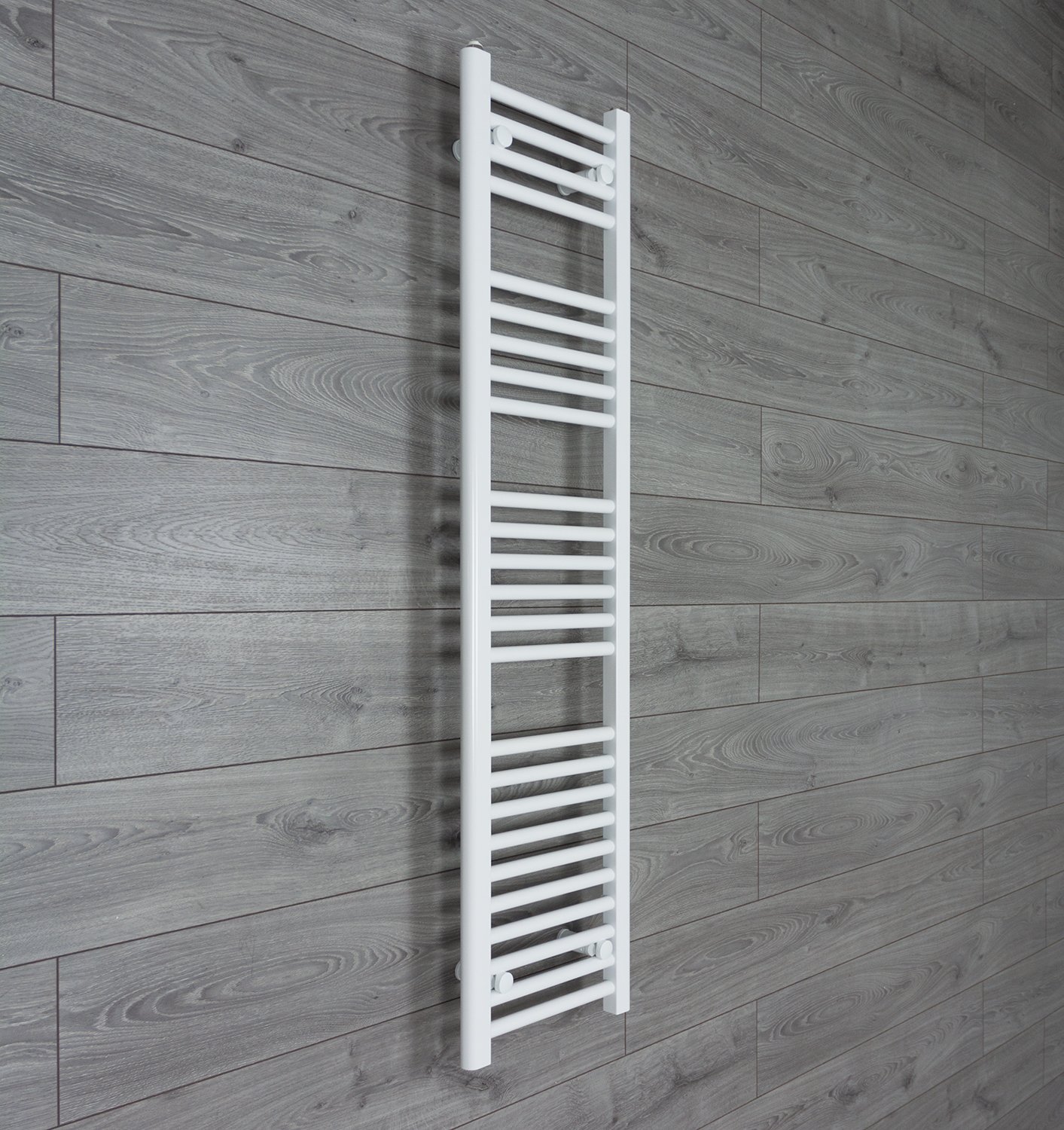 Companyblue 350mm wide x 1400mm high Heated Towel Rail Straight Flat White Bathroom Warmer Radiator Rack Central Heating