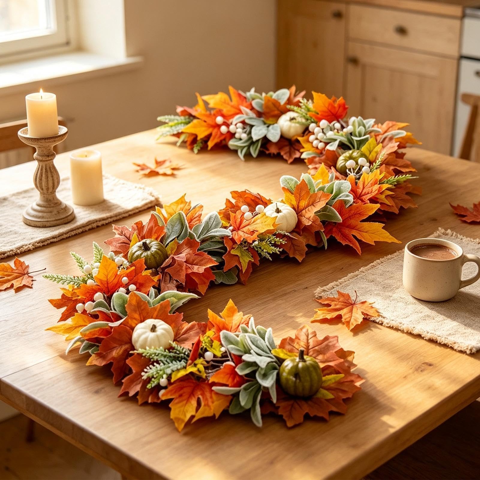 Ghirlanda Autunnale Banner Autunnale Artificiale Decorativo Con Zucche 149