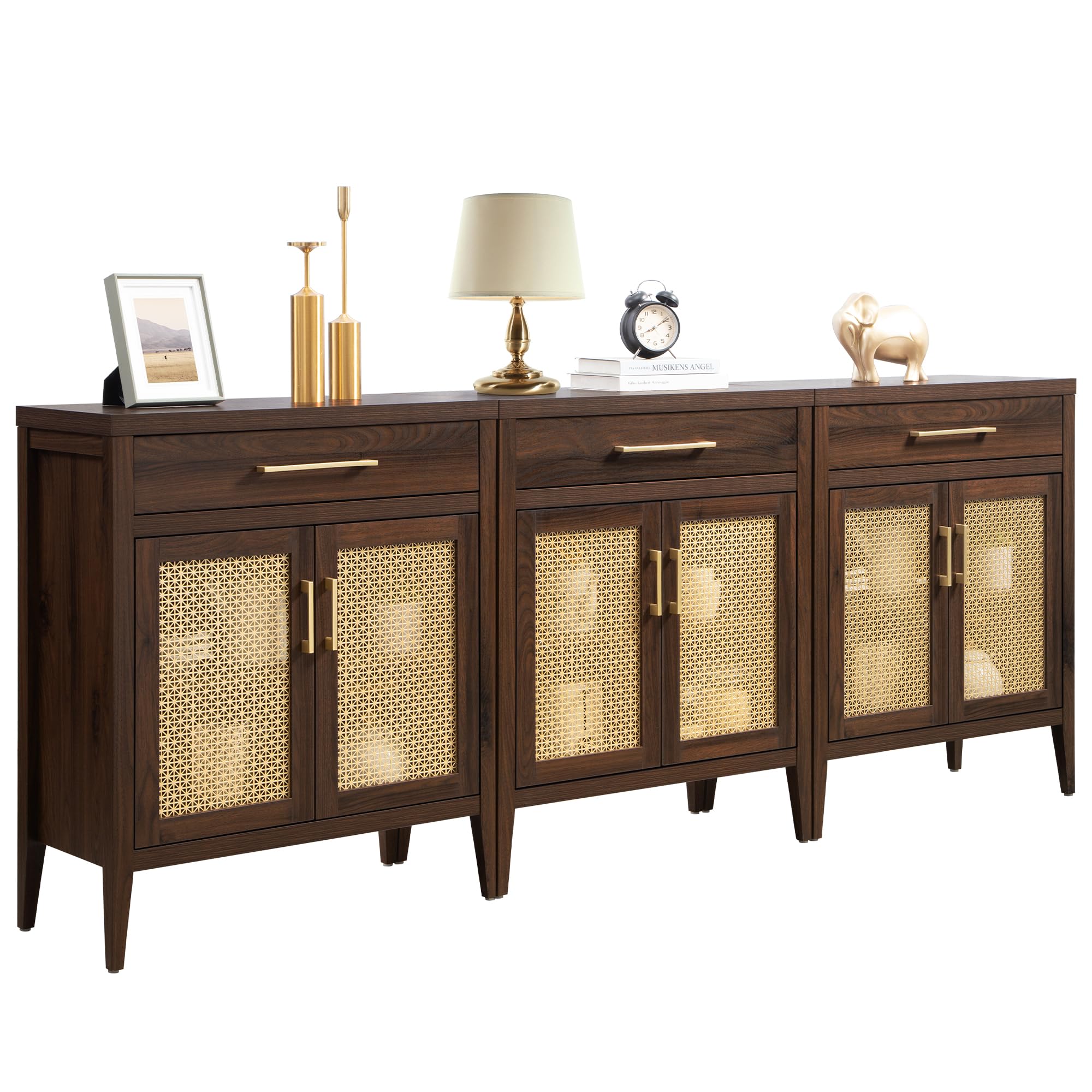 Amazon.com - SICOTAS Sideboard Buffet Cabinet Set of 3, Wood Credenza ...