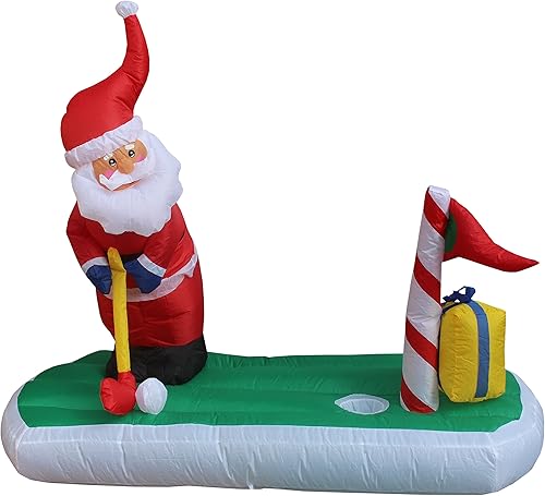Decoración inflable de Navidad de 5 pies de largo, Papá Noel, para jugar al golf, patio, decoración al aire libre e interior, decoración de patio,