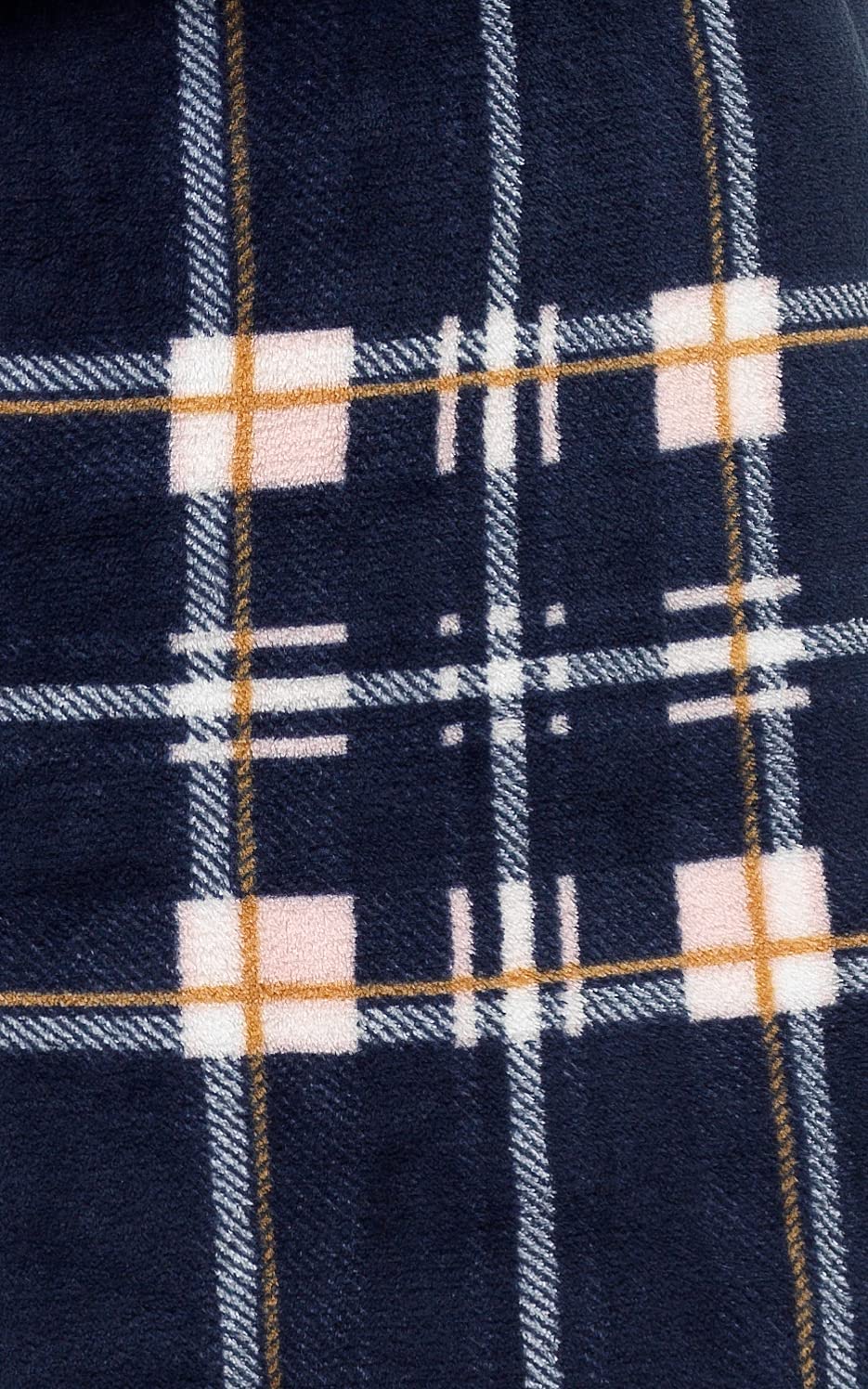 Lora Dora Peignoir pour Femmes Peignoir Luxe à Carreaux Tartan à Capuche doublée Sherpa