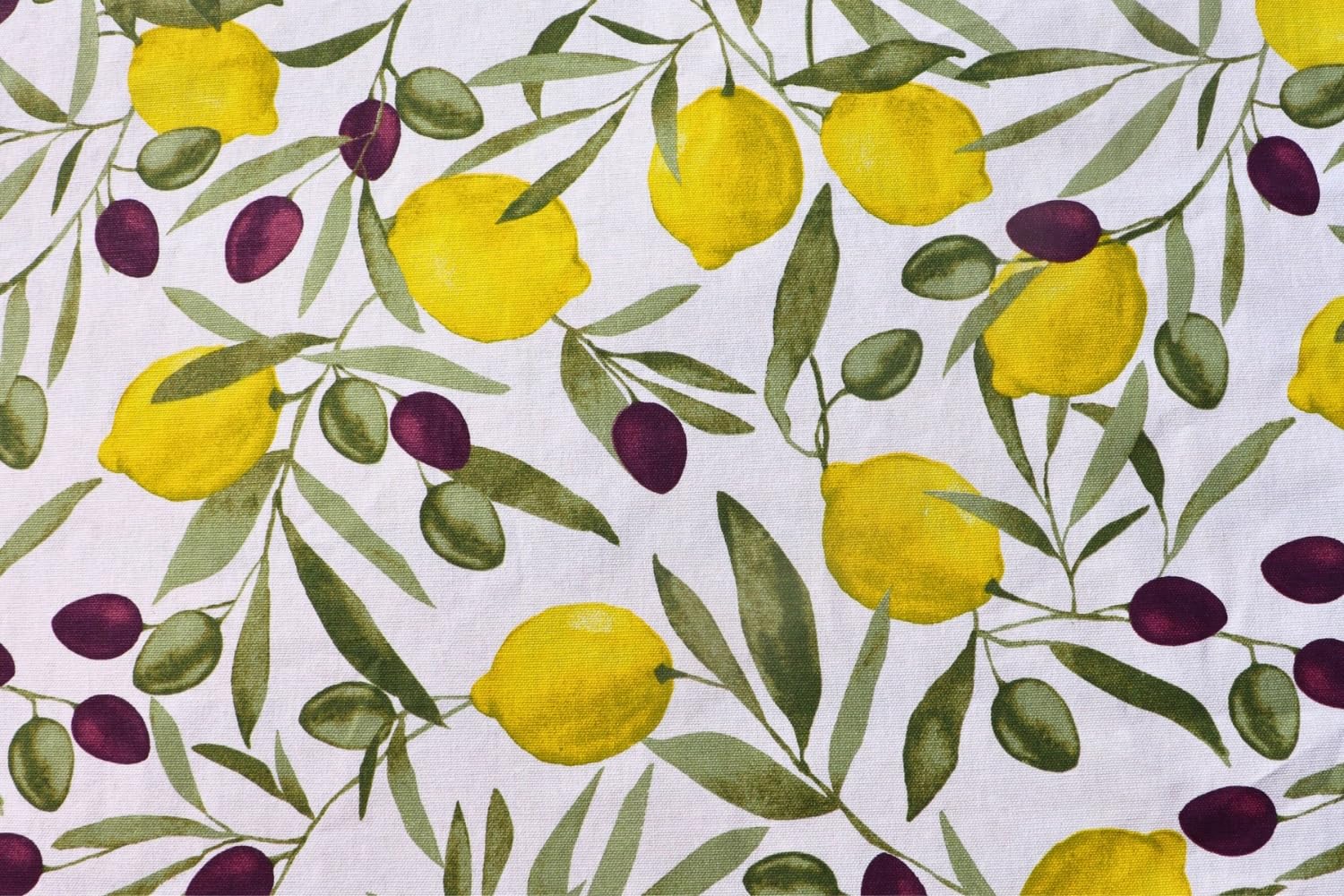 Vico Casa Nappe avec citrons anti-taches 140 x 240 cm résinée, fabriquée en Italie, housse de table pour table de 12 nettoyage rapide (modèle Garda)