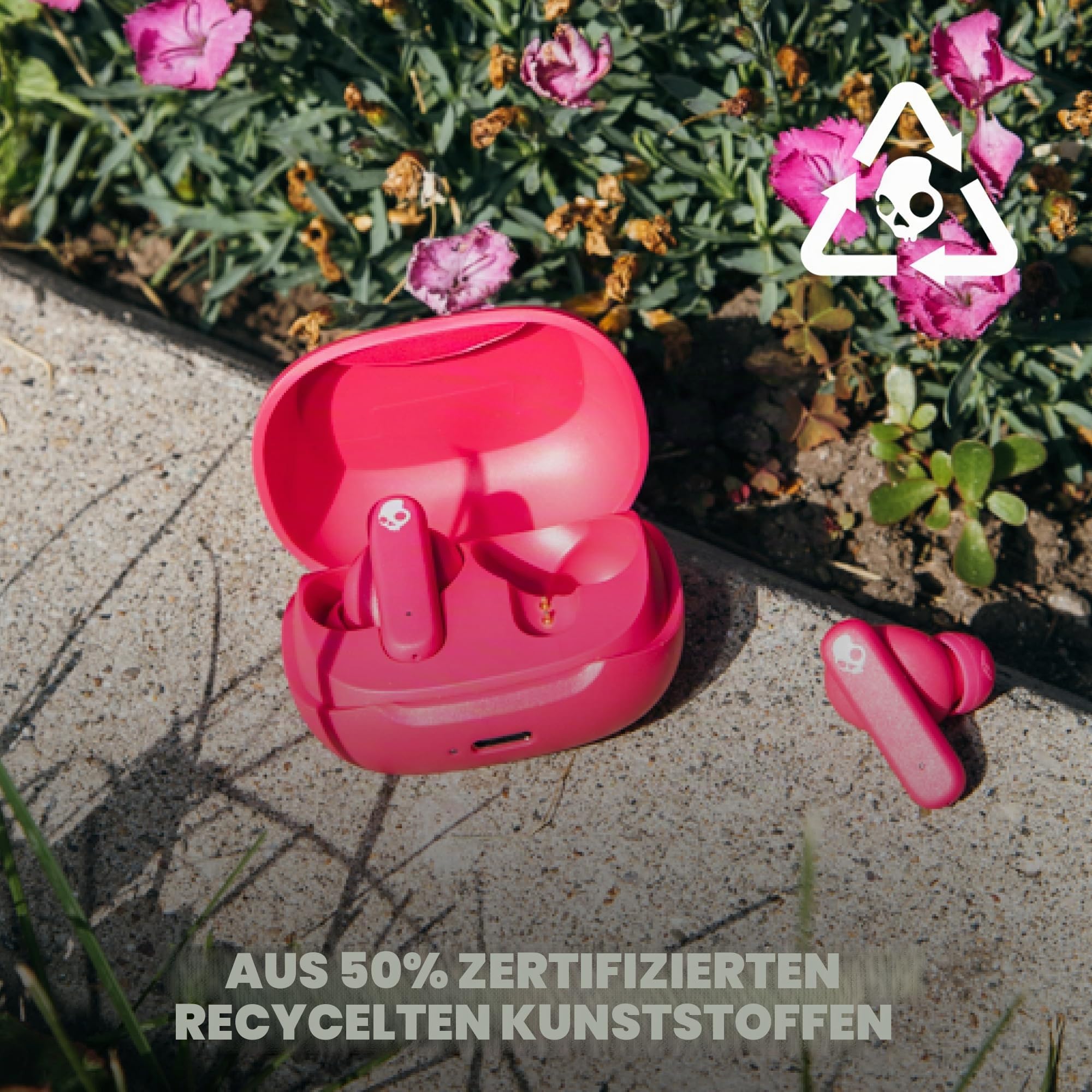 Skullcandy Smokin’ Buds Wireless Earbuds, Bluetooth-Kopfhörer - Rosa – Ansicht 2