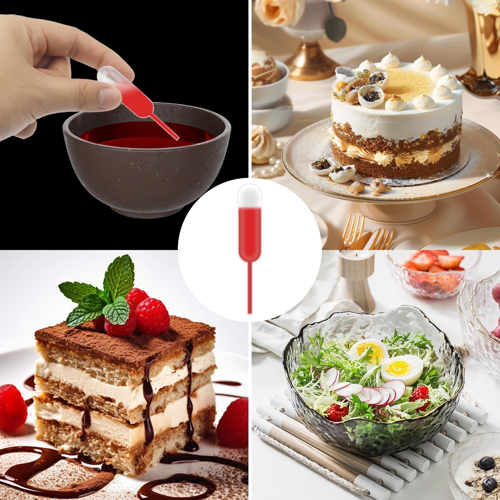 50 pipette in plastica, da 4 ml, in plastica, per cupcake, gelato, mini torte, waffles, dessert