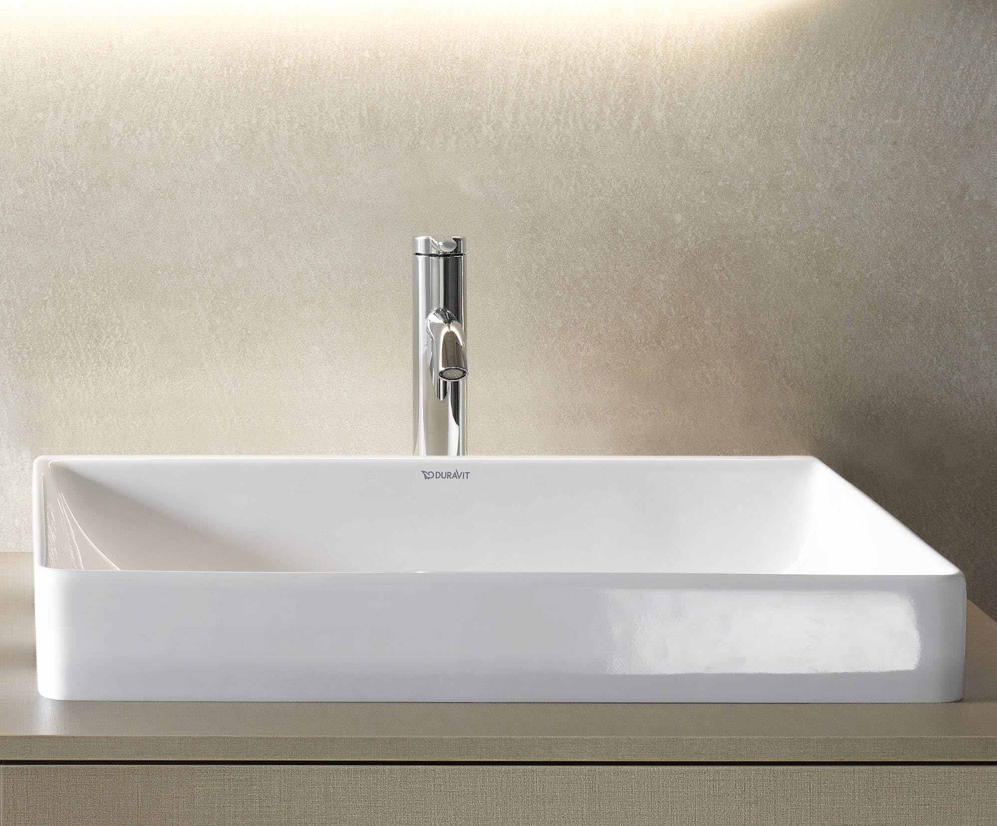 Duravit DuraSquare vasque à poser, 60x34,5cm, sans trou pour robinet, sans trop-plein, paroi arrière vitrifiée, polie, 2355600000, Couleur: blanc
