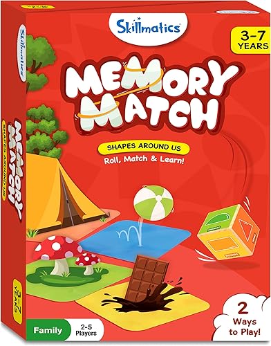 Miniatura 7 de Skillmatics Memory Match - Juego de mesa a juego de formas, divertido y rápido para niños, juego educativo preescolar para niños pequeños, niños y